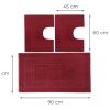 Tappeto Bagno Doccia Spugna Tinta Unita Torino Tappetino Super Assorbente In Cotone Pelo Corto Con Greca 7333 SET TORINOO BORDEAUX MISURE