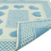 Tappeto Bagno Doccia Spugna Tappetino Assorbente Cotone Pelo Corto Mod. Love O.B 119 TAP LOVE AZZURRO RETRO DETT
