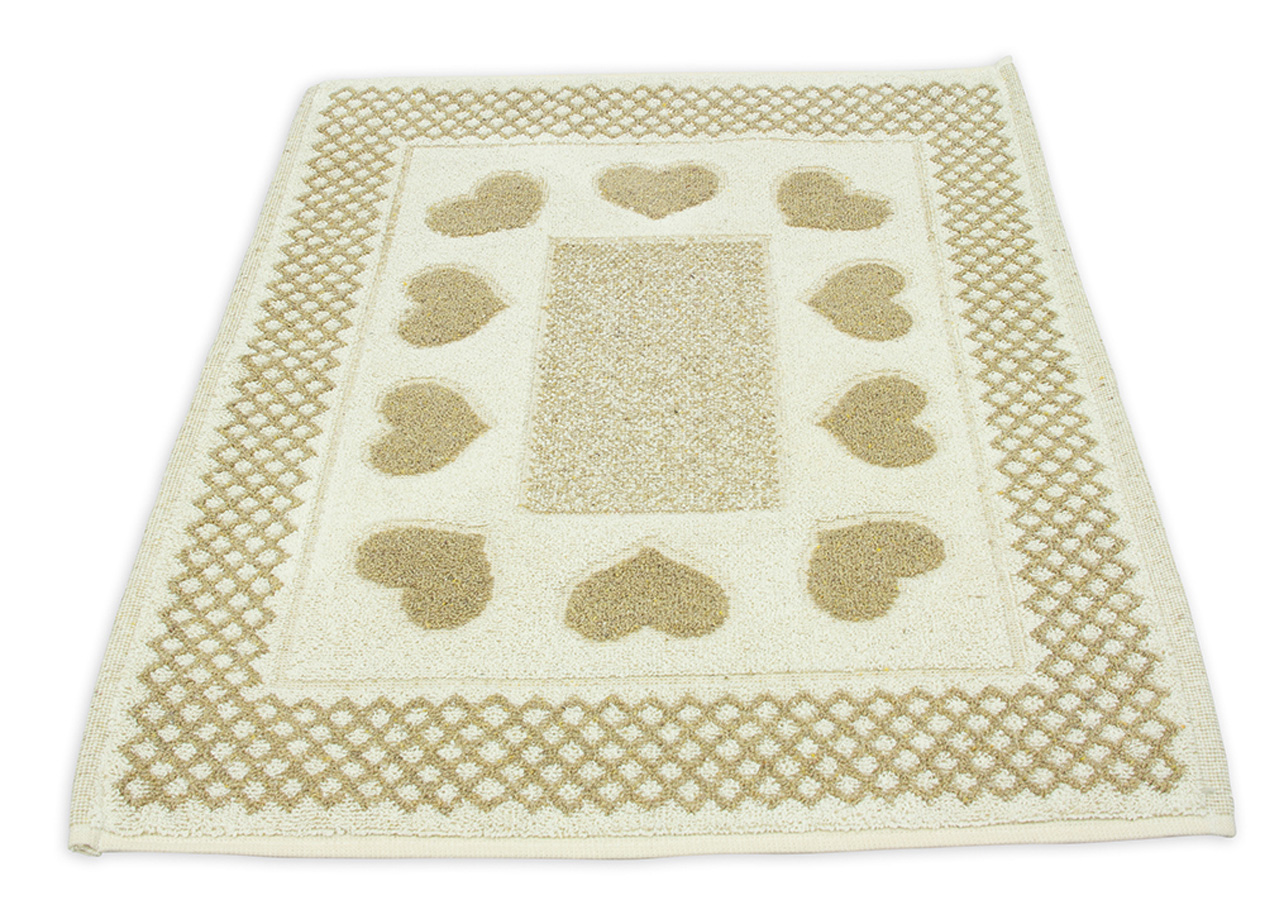 Tappeto Bagno Doccia Spugna Tappetino Assorbente Cotone Pelo Corto Mod. Love O.B 87 TAP LOVE BEIGE