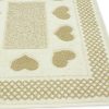 Tappeto Bagno Doccia Spugna Tappetino Assorbente Cotone Pelo Corto Mod. Love O.B 126 TAP LOVE BEIGE DETT