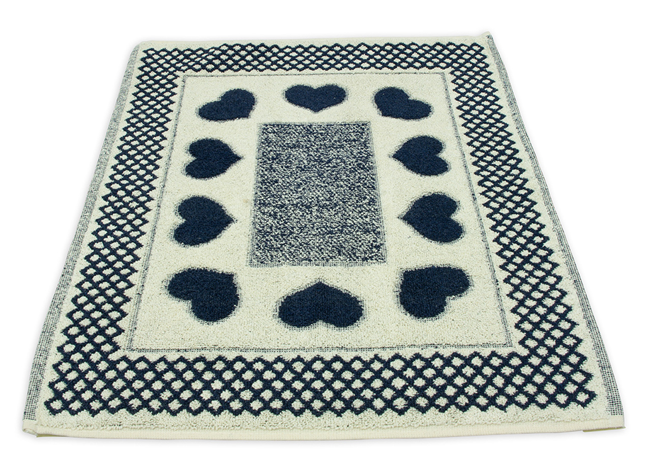 Tappeto Bagno Doccia Spugna Tappetino Assorbente Cotone Pelo Corto Mod. Love O.B 94 TAP LOVE BLU