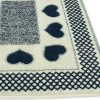 Tappeto Bagno Doccia Spugna Tappetino Assorbente Cotone Pelo Corto Mod. Love O.B 133 TAP LOVE BLU DETT