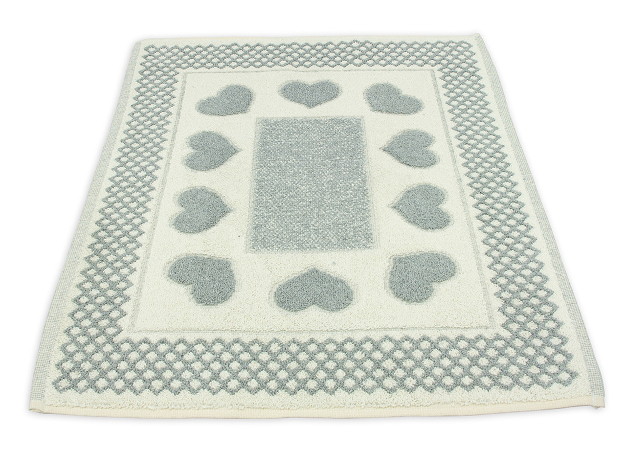 Tappeto Bagno Doccia Spugna Tappetino Assorbente Cotone Pelo Corto Mod. Love O.B 101 TAP LOVE GRIGIO