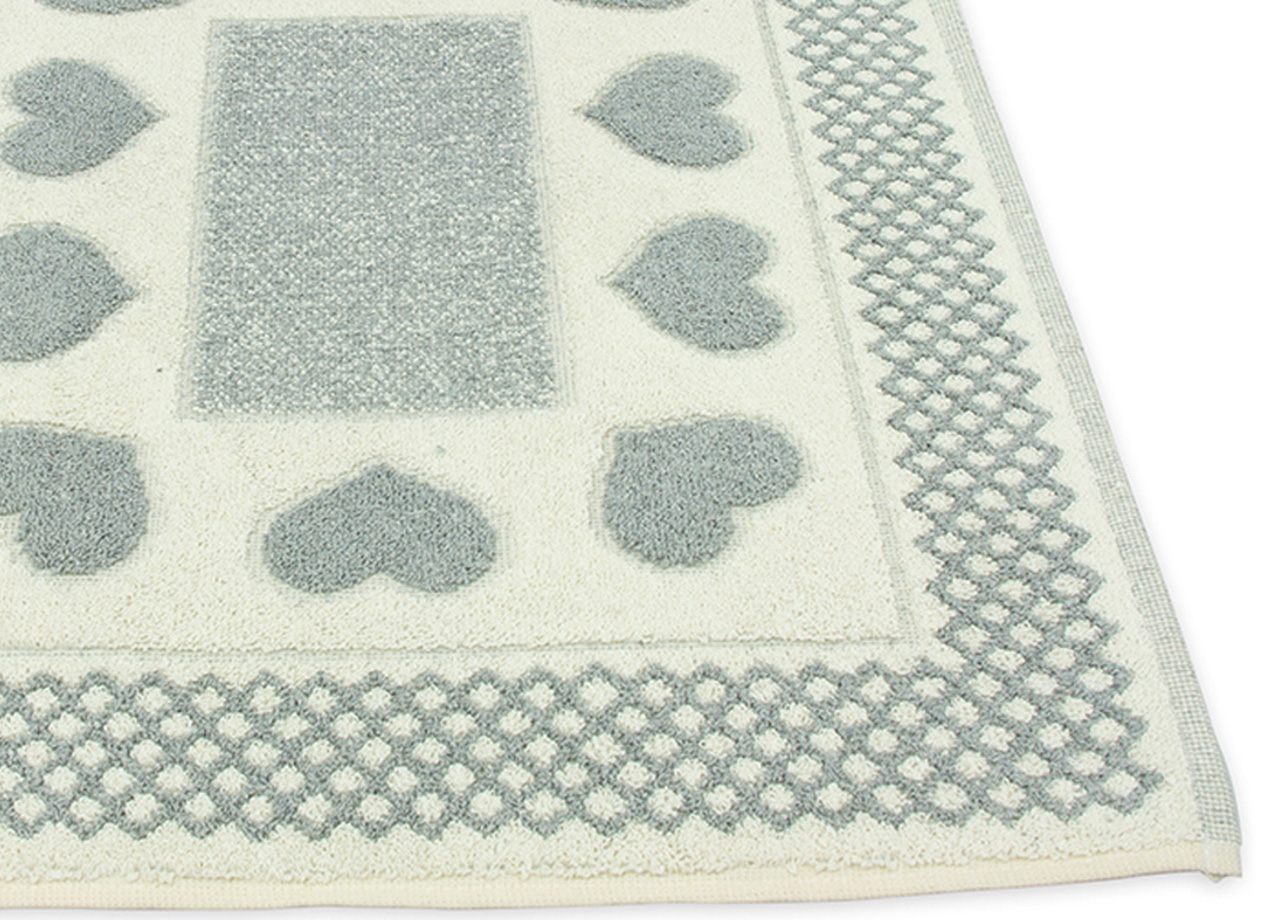 Tappeto Bagno Doccia Spugna Tappetino Assorbente Cotone Pelo Corto Mod. Love O.B 102 TAP LOVE GRIGIO DETT