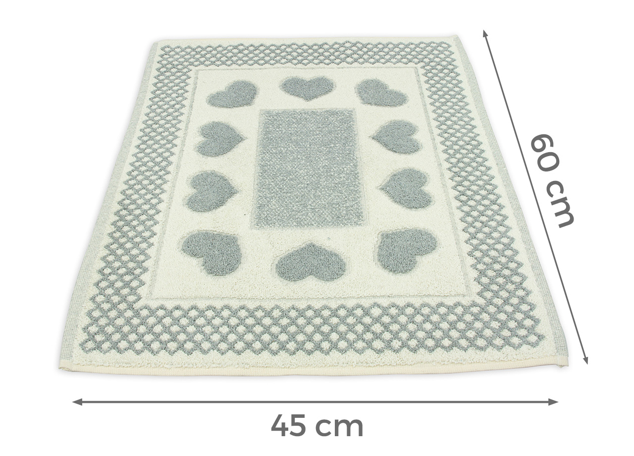 Tappeto Bagno Doccia Spugna Tappetino Assorbente Cotone Pelo Corto Mod. Love O.B 105 TAP LOVE GRIGIO MISURA 45X60