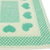Tappeto Bagno Doccia Spugna Tappetino Assorbente Cotone Pelo Corto Mod. Love O.B 147 TAP LOVE VERDE ACQUA DETT