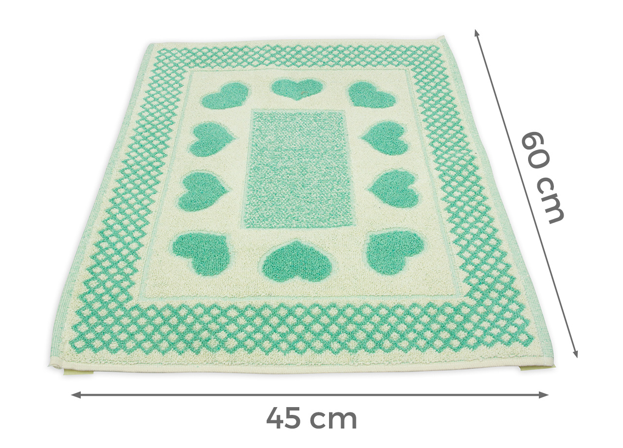Tappeto Bagno Doccia Spugna Tappetino Assorbente Cotone Pelo Corto Mod. Love O.B 112 TAP LOVE VERDE MISURA 45X60