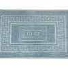Tappeto Bagno Doccia Spugna Tinta Unita Torino Tappetino Super Assorbente In Cotone Pelo Corto Con Greca 7282 TAP TORINOO AZZURRO