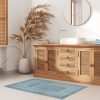 Tappeto Bagno Doccia Spugna Tinta Unita Torino Tappetino Super Assorbente In Cotone Pelo Corto Con Greca 7287 TAP TORINOO AZZURRO AMBIENT