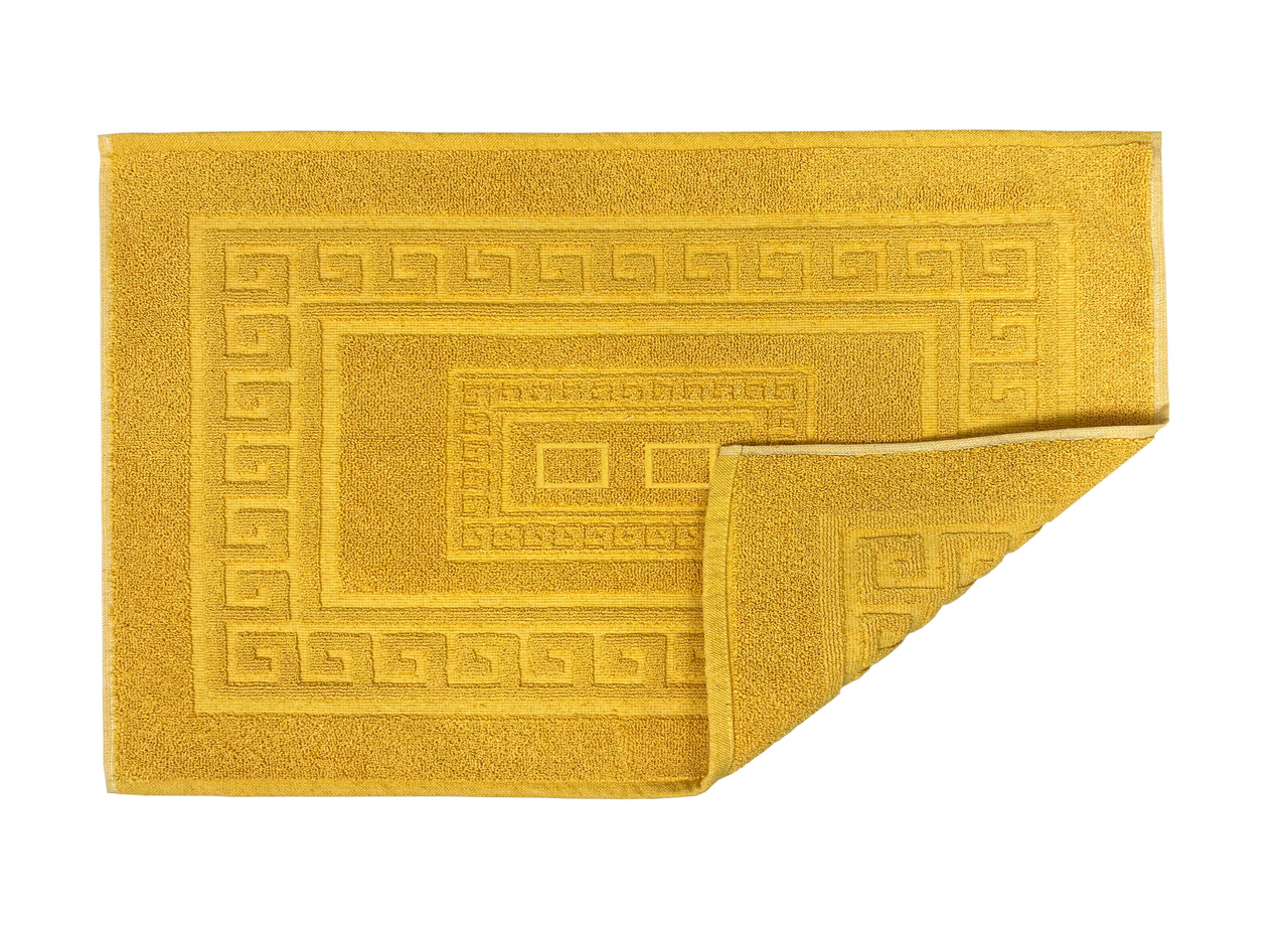 Tappeto Bagno Doccia Spugna Tinta Unita Torino Tappetino Super Assorbente In Cotone Pelo Corto Con Greca 7263 TAP TORINOO GIALLO DETT