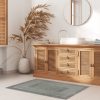 Tappeto Bagno Doccia Spugna Tinta Unita Torino Tappetino Super Assorbente In Cotone Pelo Corto Con Greca 7339 TAP TORINOO GRIGIO AMBIENT