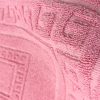 Tappeto Bagno Doccia Spugna Tinta Unita Torino Tappetino Super Assorbente In Cotone Pelo Corto Con Greca 7366 TAP TORINOO ROSA DETT2