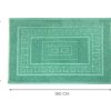 Tappeto Bagno Doccia Spugna Tinta Unita Torino Tappetino Super Assorbente In Cotone Pelo Corto Con Greca 7391 TAP TORINOO VERDE MISURE60X180