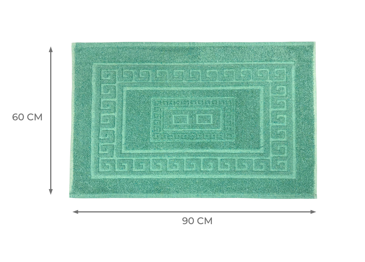Tappeto Bagno Doccia Spugna Tinta Unita Torino Tappetino Super Assorbente In Cotone Pelo Corto Con Greca 7277 TAP TORINOO VERDE MISURE60X90