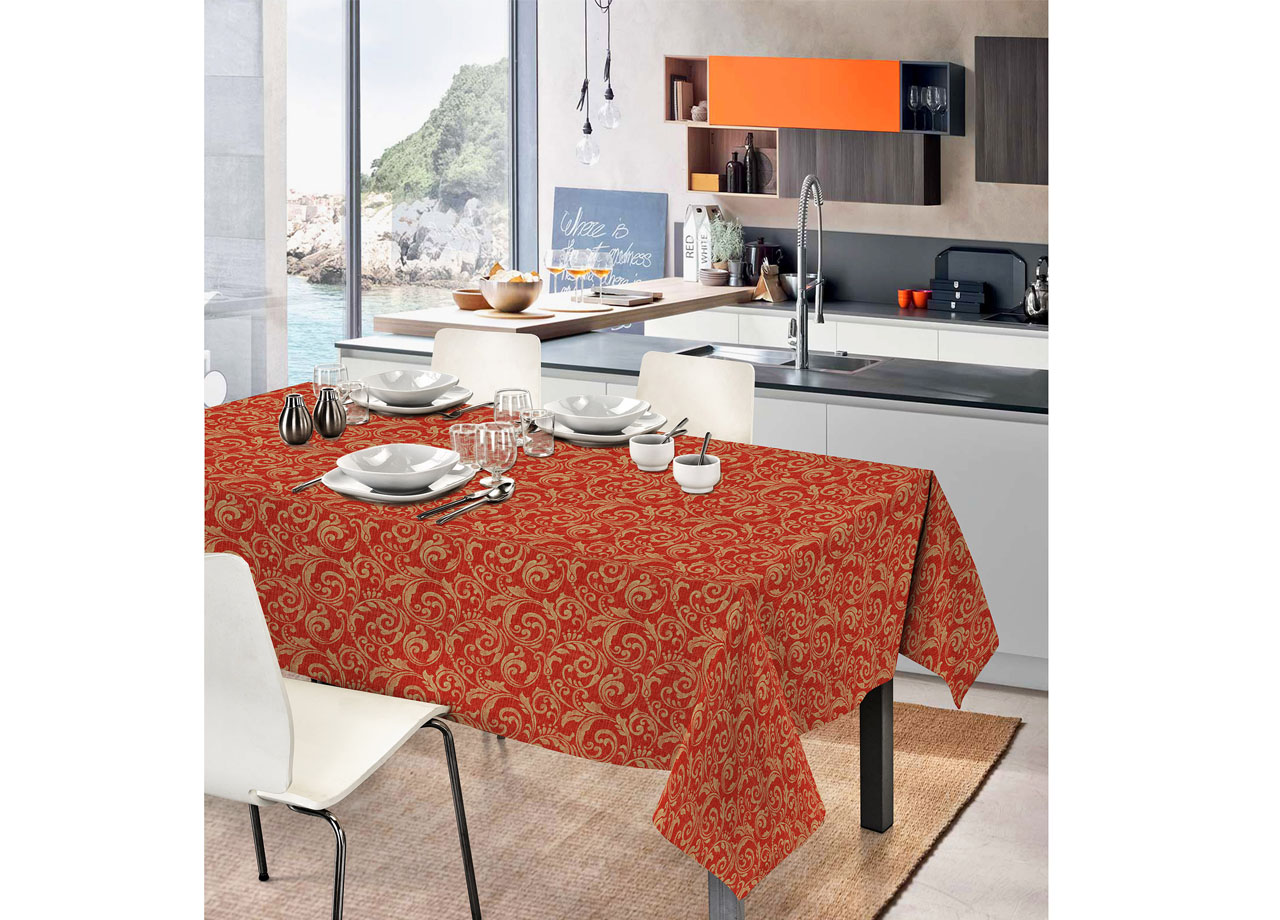 Tovaglia In Cotone Disegno Ramage 7937 2 TOV 7937 ROSSO