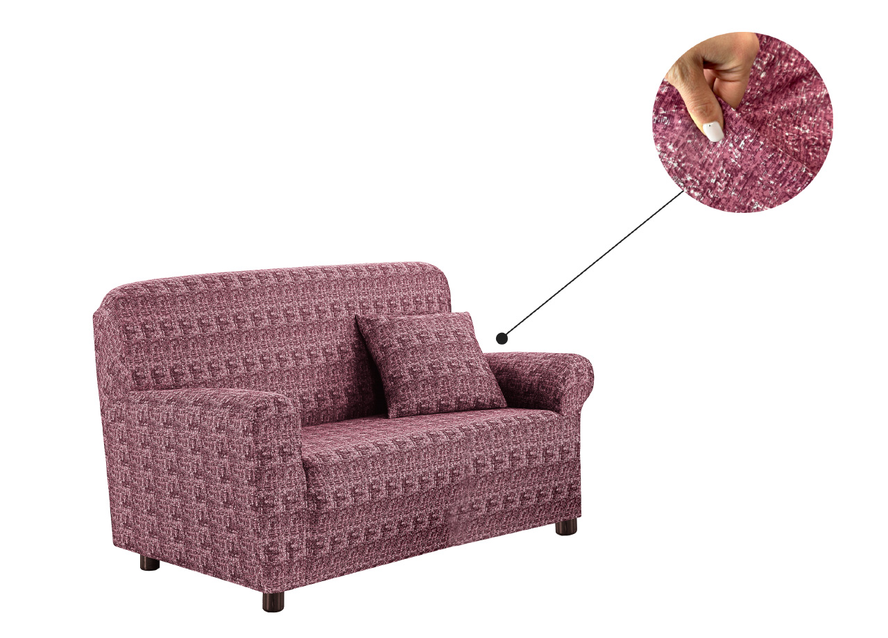Copridivano Antimacchia Elasticizzato Divano Penisola Angolare Componibile Fantasy 3531 ZOOM FANTASY LINEARE BORDEAUX