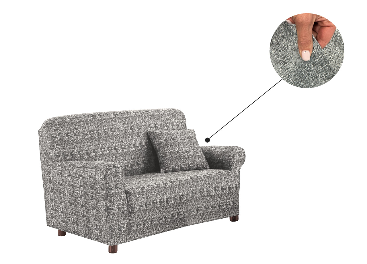 Copridivano Antimacchia Elasticizzato Divano Penisola Angolare Componibile Fantasy 3546 ZOOM FANTASY LINEARE GRIGIO