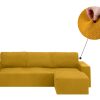 Copridivano Con Penisola Chaise Longue Tinta Unita Oro Mod Capri 52 ZOOM PENISOLA CAPRI GIALLO
