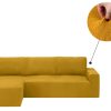 Copridivano Con Penisola Chaise Longue Tinta Unita Oro Mod Capri 60 ZOOM PENISOLA CAPRI GIALLO PENISOLA SX