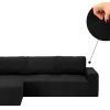 Copridivano Con Penisola Chaise Longue Tinta Unita Nero Mod Capri 60 ZOOM PENISOLA CAPRI NERO PENISOLA SX