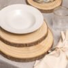 Dischetto Legno Rotondo Base Tronco Decorativo Sottopiatto Sottobicchiere - Thumbnail Image 1
