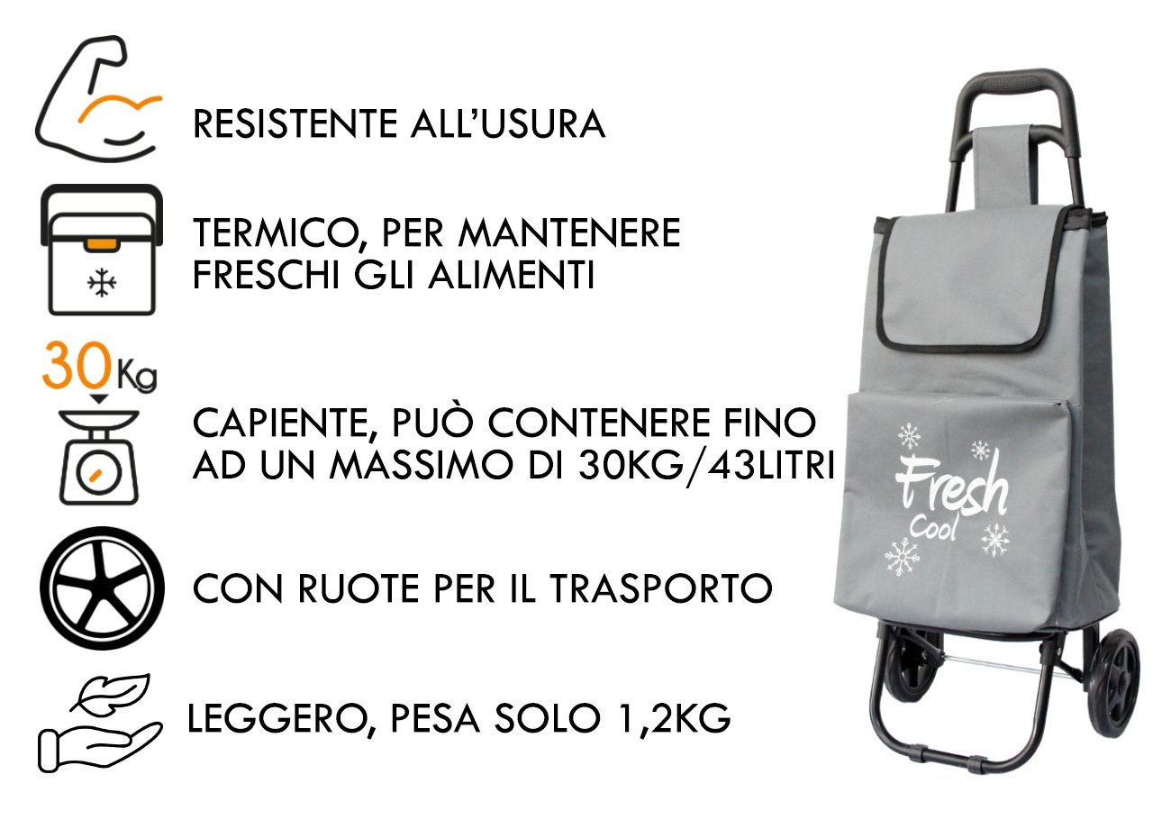 Carrello Spesa Termico Con Ruote Trolley Portaspesa Con Manico Alfredo 32 Carrello Spesa Termico Con Ruote Trolley Portaspesa Con Manico Alfredo - immagine 463