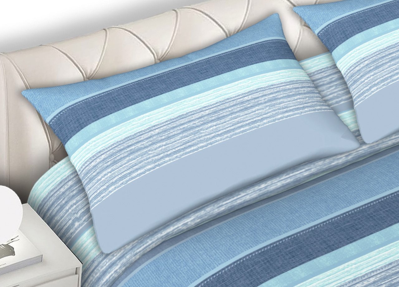 Completo Lenzuola 100% Cotone Made Italy Fantasia Rigata Banded C.N 42 Completo Lenzuola 100% Cotone Made Italy Fantasia Rigata Banded C.N - immagine 461