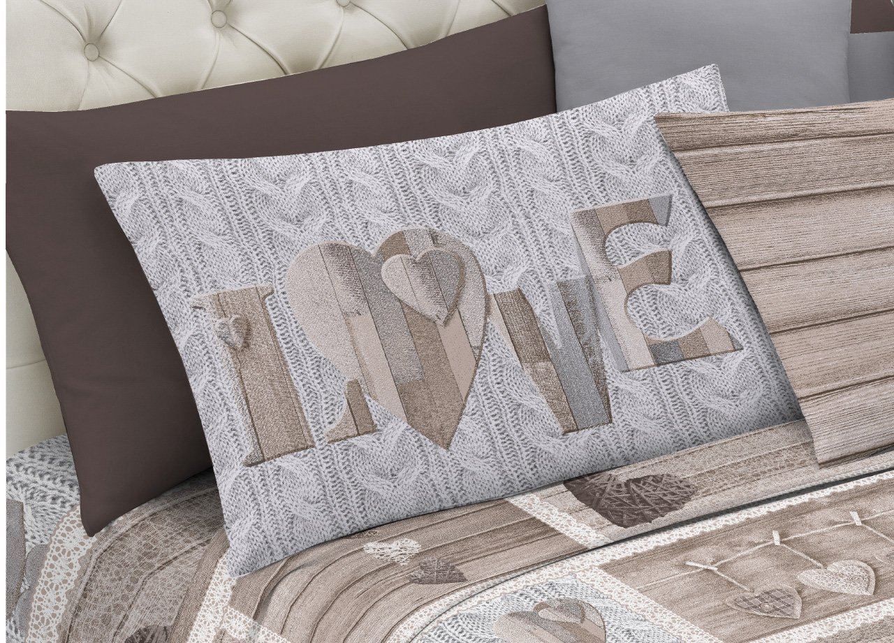 Completo Lenzuola Linea Pensieri Delicati 100% Cotone Disegno Shabby Love - immagine 582