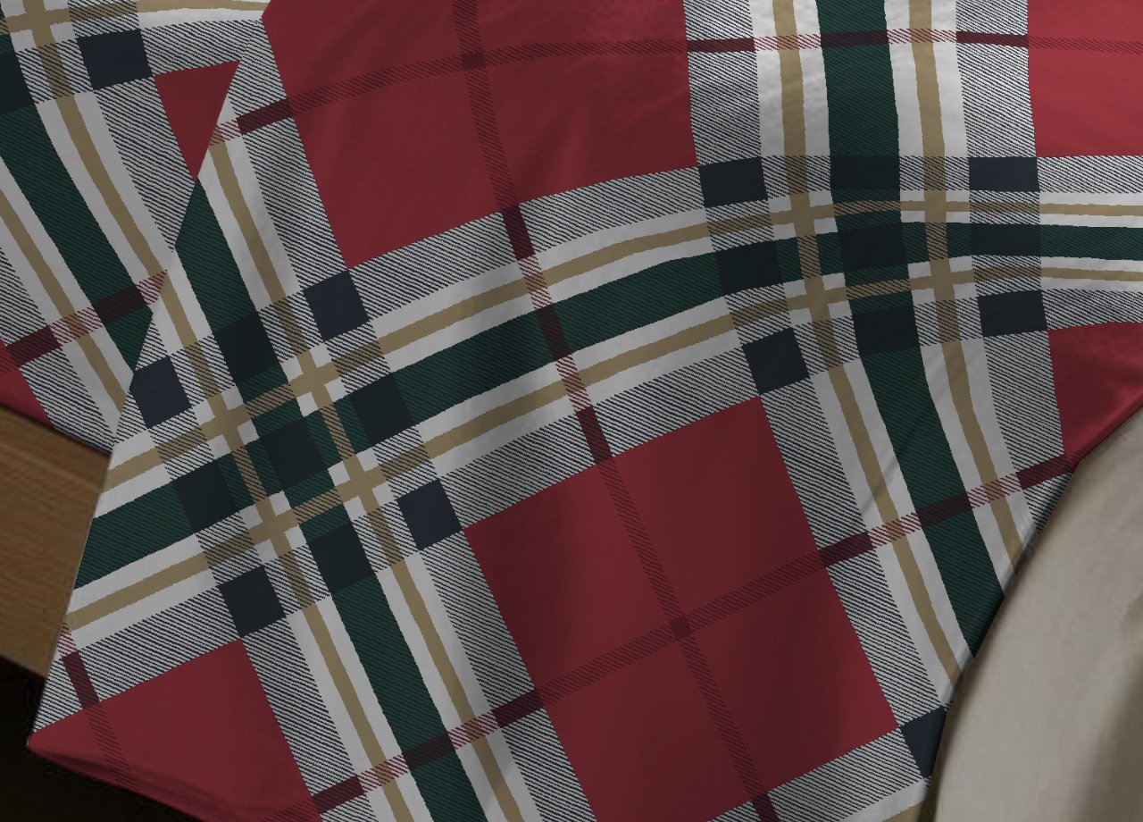 Completo Lenzuola In Morbida Flanella 100% Cotone Disegno Tartan 66 Completo Lenzuola In Morbida Flanella 100% Cotone Disegno Tartan - immagine 90