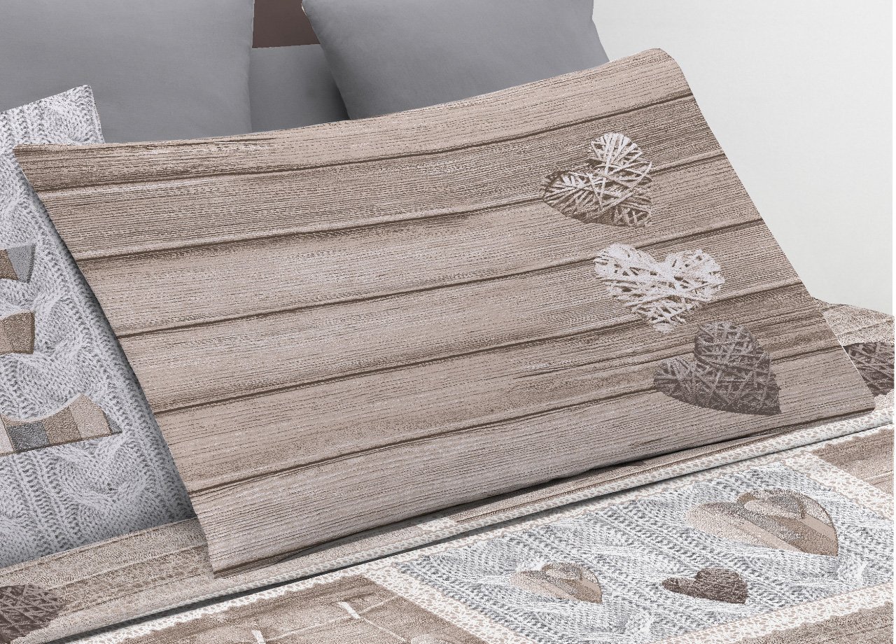 Completo Lenzuola Linea Pensieri Delicati 100% Cotone Disegno Shabby Love - immagine 583