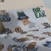 Completo Lenzuola Letto In 100% Cotone Made Italy Disegno Teddy - Thumbnail Image 3