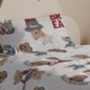Completo Lenzuola Letto In 100% Cotone Made Italy Disegno Teddy - Thumbnail Image 14