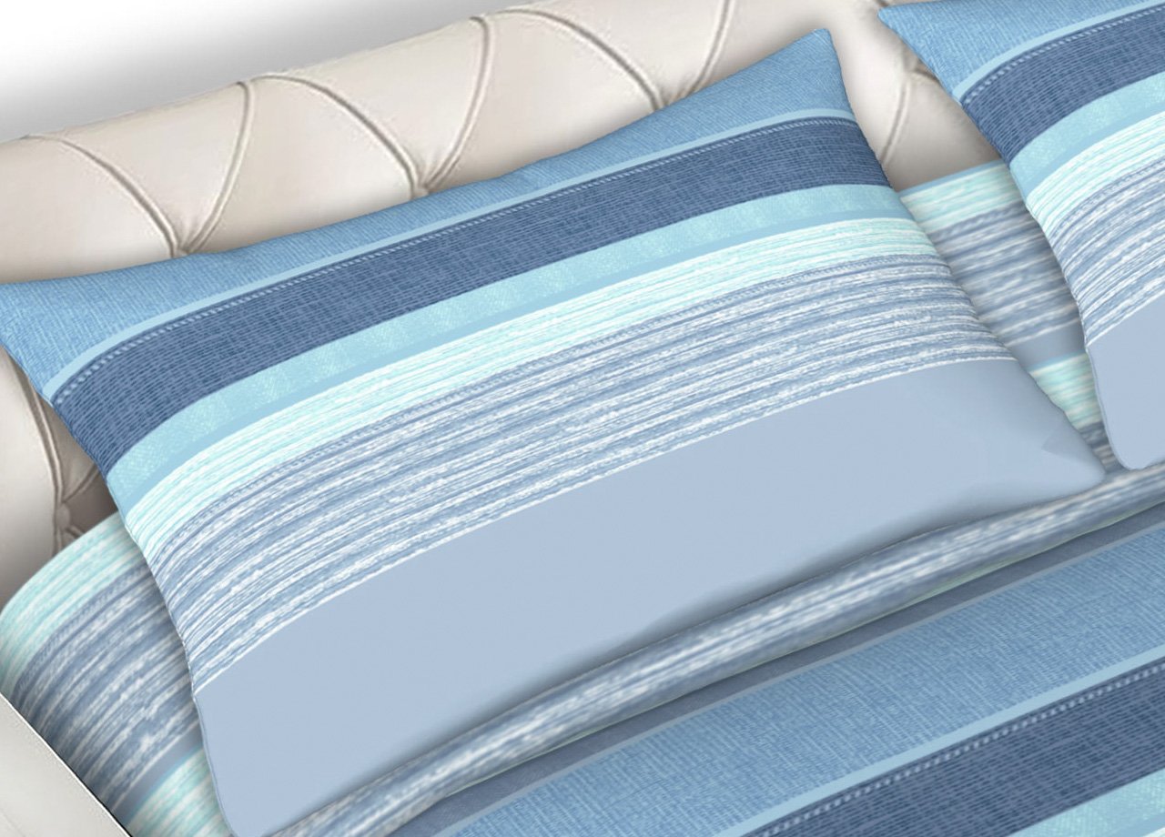 Completo Lenzuola 100% Cotone Made Italy Fantasia Rigata Banded C.N 41 Completo Lenzuola 100% Cotone Made Italy Fantasia Rigata Banded C.N - immagine 460