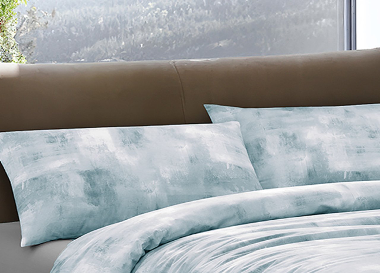 Completo Lenzuola Letto 100% Cotone Made In Italy Disegno Nebula - immagine 951