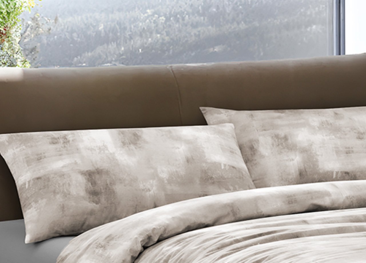 Completo Lenzuola Letto 100% Cotone Made In Italy Disegno Nebula - immagine 954