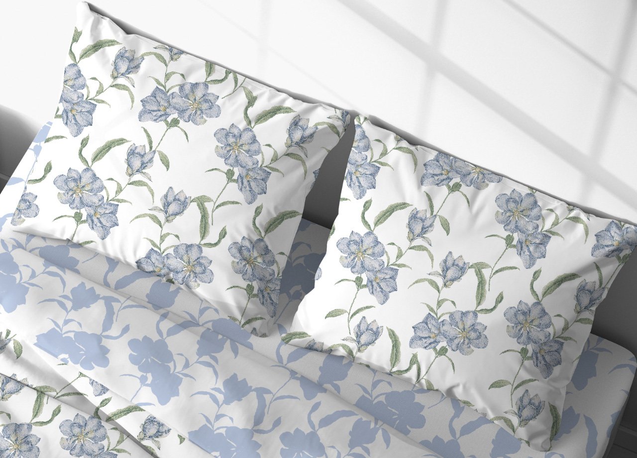 Completo Lenzuola Letto In 100% Cotone Made Italy Disegno Magnolia 207 Completo Lenzuola Letto In 100% Cotone Made Italy Disegno Magnolia - immagine 385