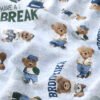 Completo Lenzuola Letto In 100% Cotone Made Italy Disegno Teddy - Thumbnail Image 2