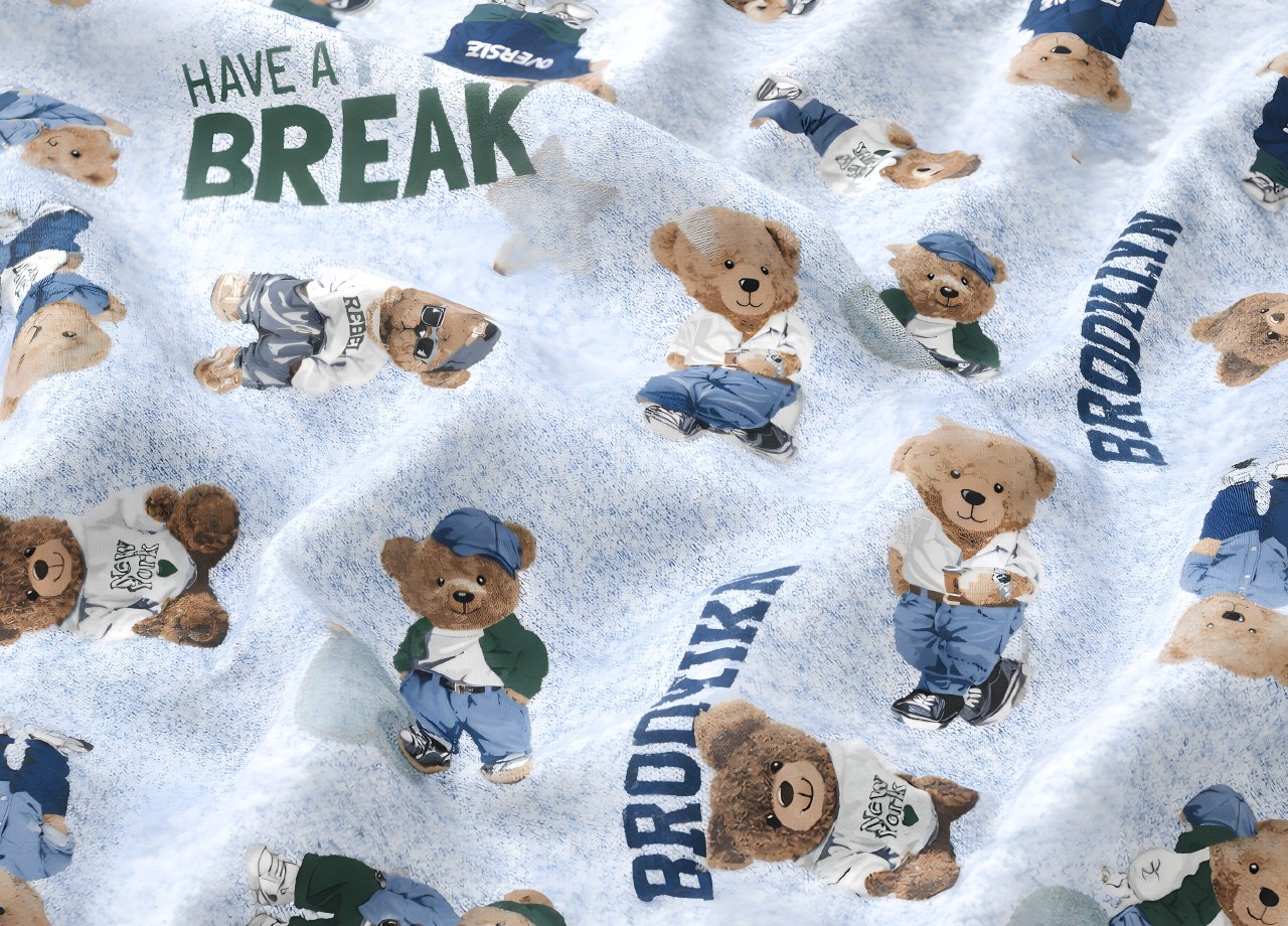 Completo Lenzuola Letto In 100% Cotone Made Italy Disegno Teddy - immagine 2