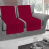 Copridivano A Fasce Trapuntate Proteggi Seduta Modello Stripe Colore Bordeaux - Thumbnail Image 1