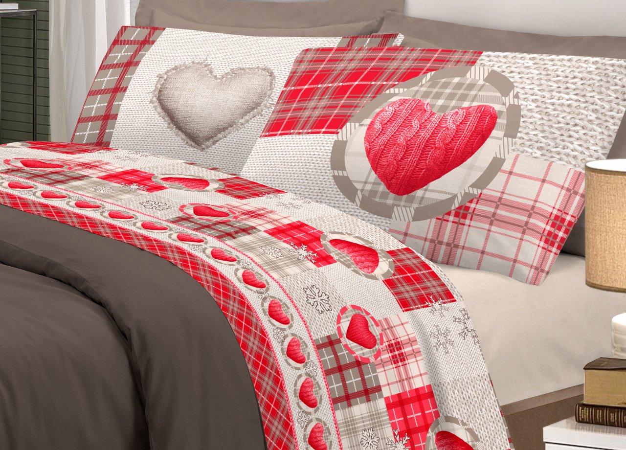 Completo Lenzuola Linea Pensieri Delicati In 100% Cotone Disegno Love Mountain - immagine 229