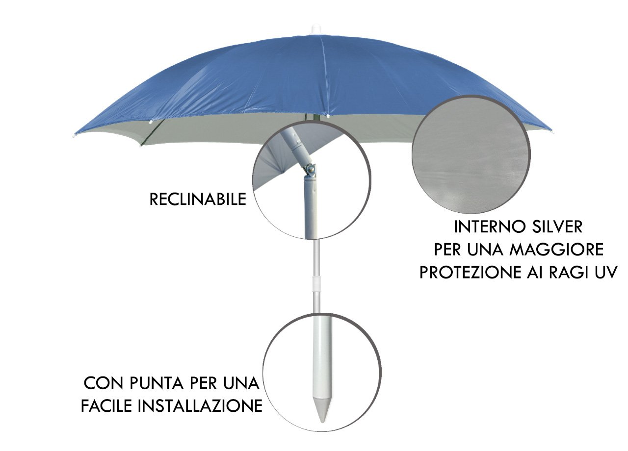 Ombrellone Spiaggia Mare Portatile Palo Reclinabile Tinta Unita Modello Puffy 35 Ombrellone Spiaggia Mare Portatile Palo Reclinabile Tinta Unita Modello Puffy - immagine 915