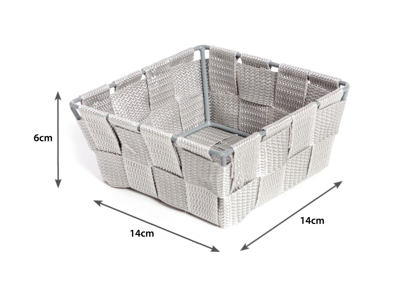 Contenitore Rattan Decorativo Cestino Portaoggetti 14x14x6 Tinta Unita - immagine 459