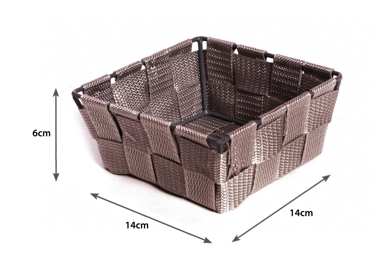 Contenitore Rattan Decorativo Cestino Portaoggetti 14x14x6 Tinta Unita - immagine 463