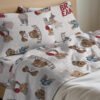 Completo Lenzuola Letto In 100% Cotone Made Italy Disegno Teddy - Thumbnail Image 12