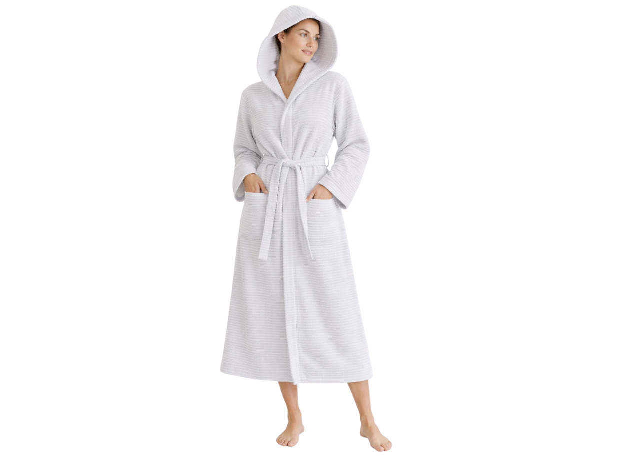 Accappatoio Con Cappuccio In Morbida Spugna Mod. Boutique Tinta Unita Bianco 43 Accappatoio Con Cappuccio In Morbida Spugna Mod. Boutique Tinta Unita Bianco - immagine 7