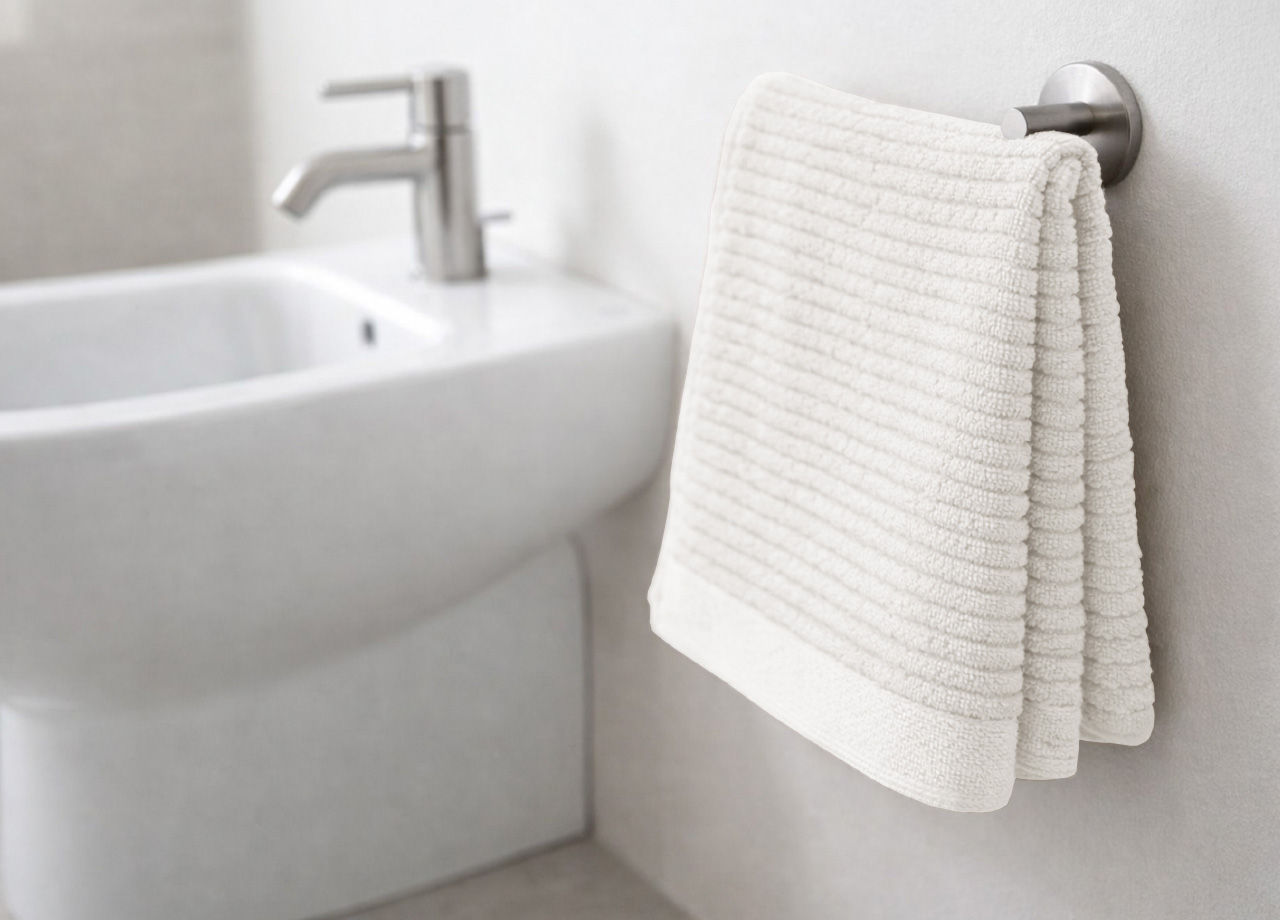 Asciugamani Salvietta Bagno In Morbida Spugna Modello Boutique Colore Bianco - immagine 2