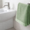 Asciugamani Salvietta Bagno In Morbida Spugna Modello Boutique Colore Salvia - Thumbnail Image 2