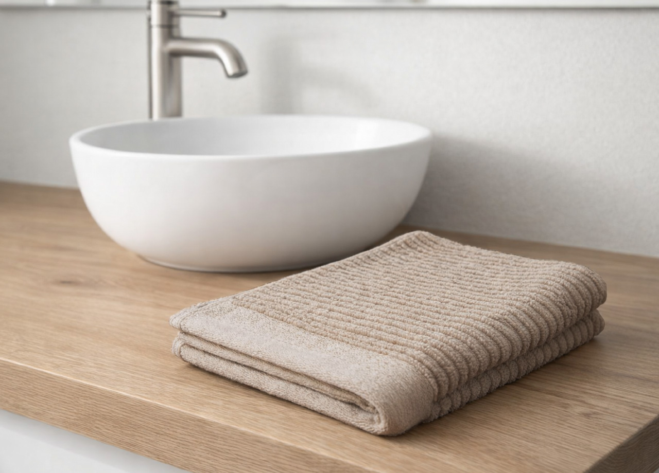 Asciugamani Salvietta Bagno In Morbida Spugna Modello Boutique Colore Tortora - immagine 9