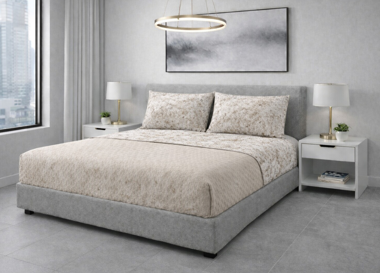 Completo Lenzuola Letto 100% Cotone Made In Italy Disegno Mitril - immagine 2