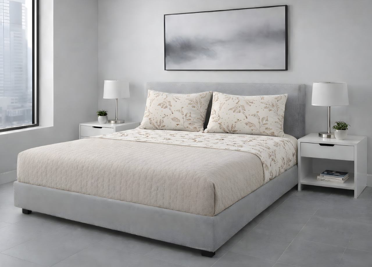 Completo Lenzuola Letto 100% Cotone Made In Italy Disegno Sambuco - immagine 10